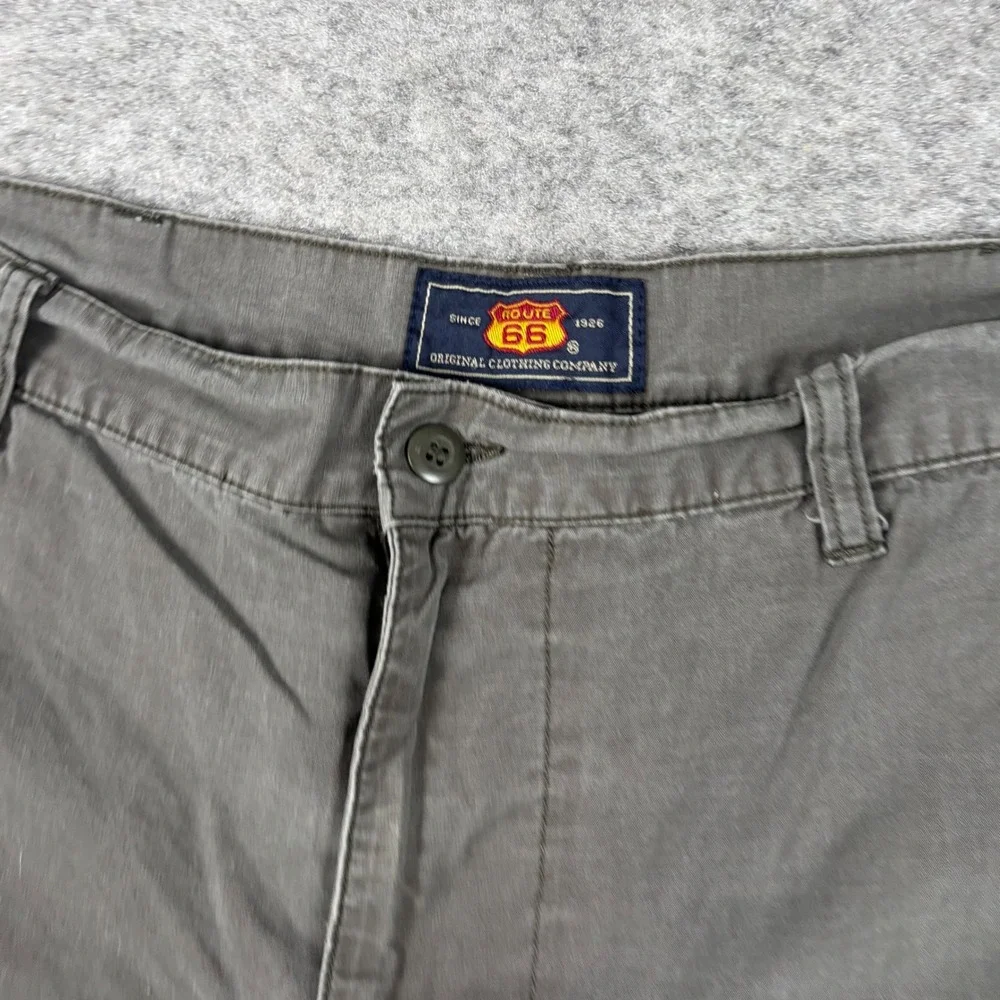 Route 66 Flat Front Chino Shorts Mens 36 Grey Utility‎ Workwear Casual Outdoor